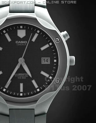 casio lineage lin 160b watches 3D Model .c4d .max .obj .3ds .fbx .stl .blend 