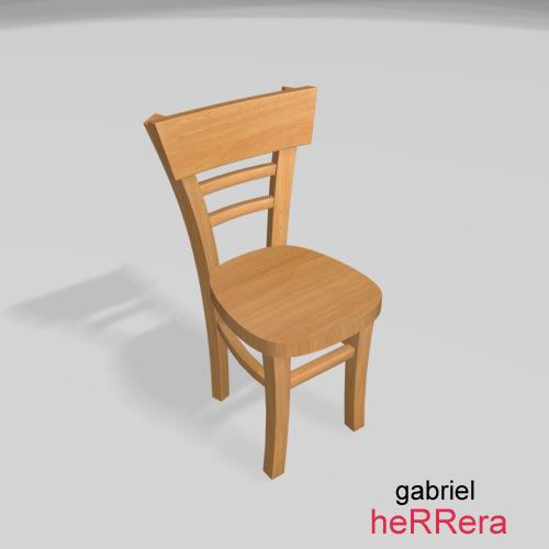 wood chair 3D Model .c4d .max .obj .3ds .fbx .stl .blend 