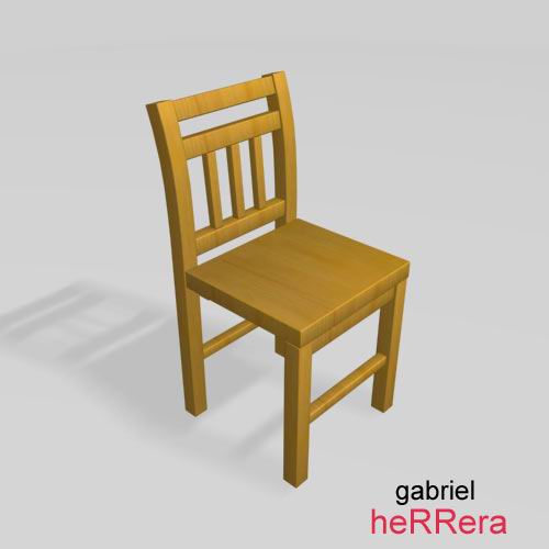 wood chair 3D Модель .c4d .max .obj .3ds .fbx .stl .blend