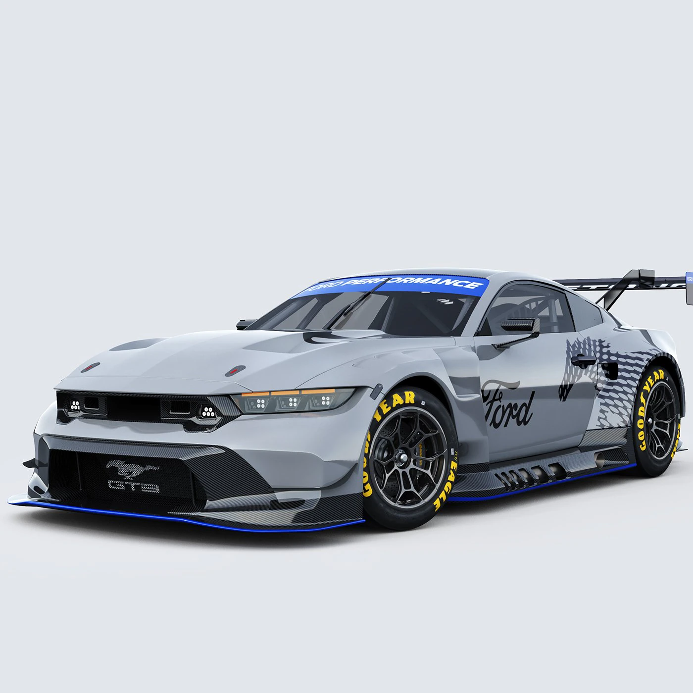 Mustang GT3 2024 Template 3D Model .c4d .max .obj .3ds .fbx .stl .blend