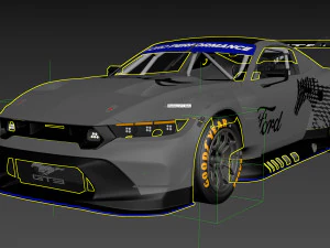 Mustang GT3 2024 Template 3D Model