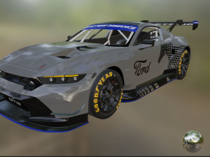 Mustang GT3 2024 Template Modèle 3D