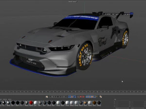 Mustang GT3 2024 Template 3D Model