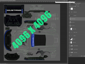 Mustang GT3 2024 Template Modèle 3D