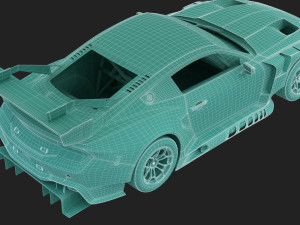 Mustang GT3 2024 Template v2 Modello 3D