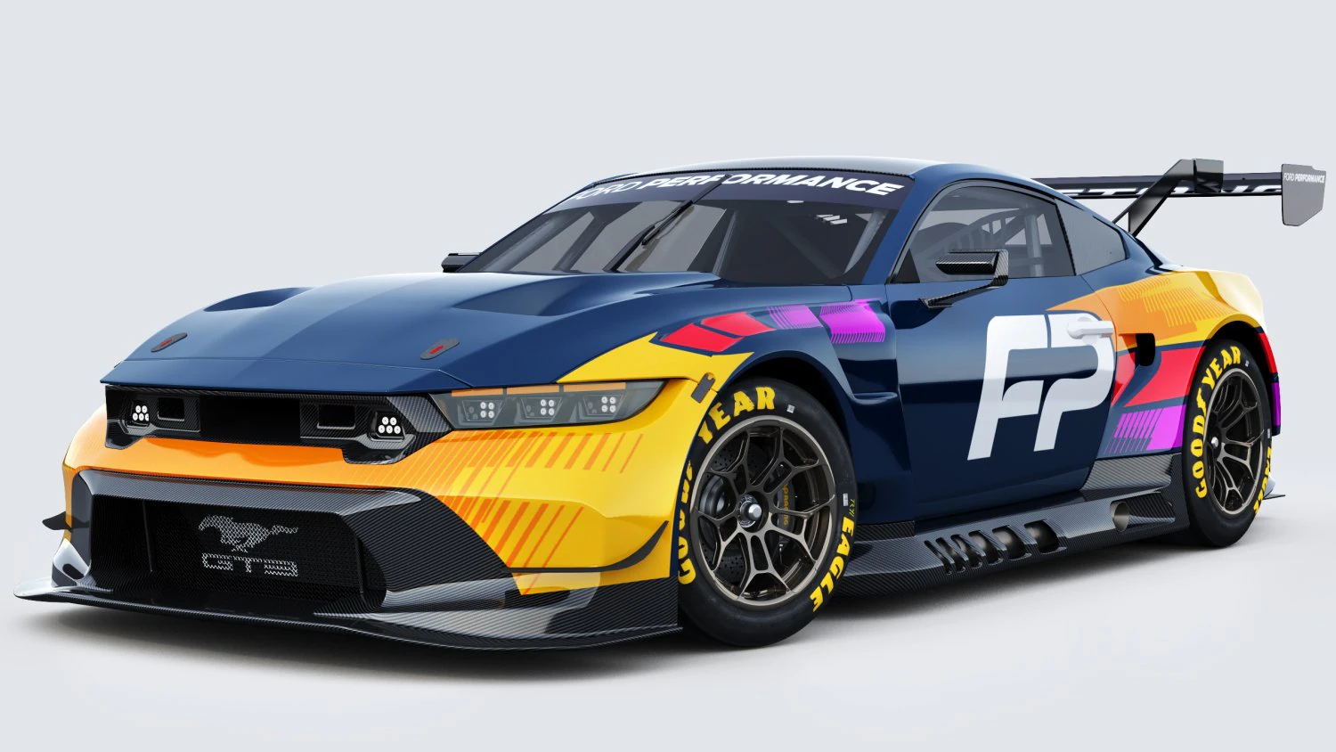 Mustang GT3 2024 Template v2 3D Model .c4d .max .obj .3ds .fbx .stl .blend