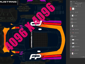 Mustang GT3 2024 Template v2 Modello 3D