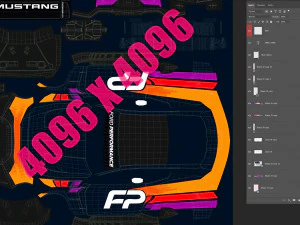 Mustang GT3 2024 Template v2 3D Model