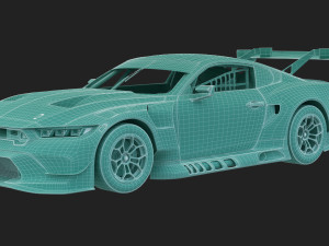 Mustang GT3 2024 Template v2 Modello 3D