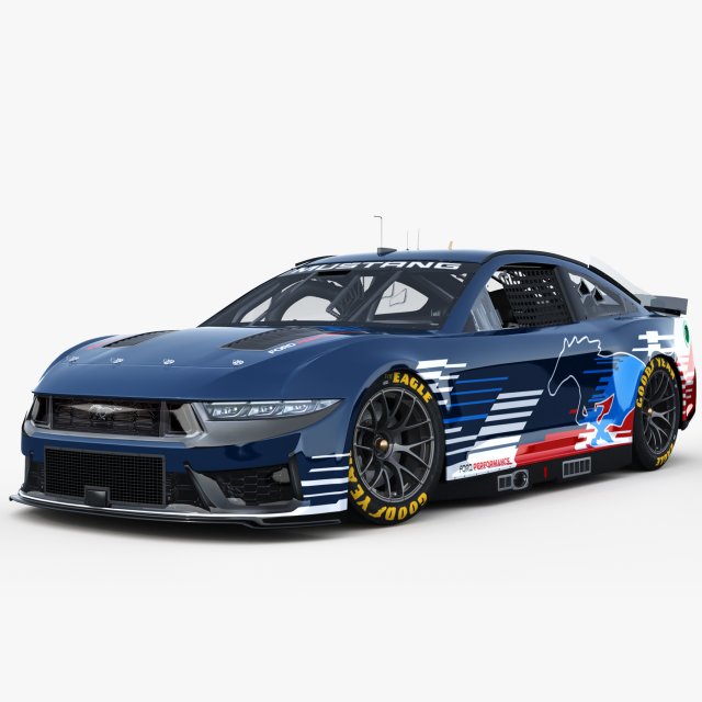 Ford-Mustang Nascar 2024 Template Modelo 3D .c4d .max .obj .3ds .fbx .stl .blend 