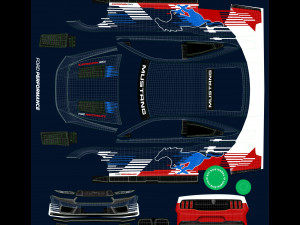 Ford-Mustang Nascar 2024 Template Modelo 3D