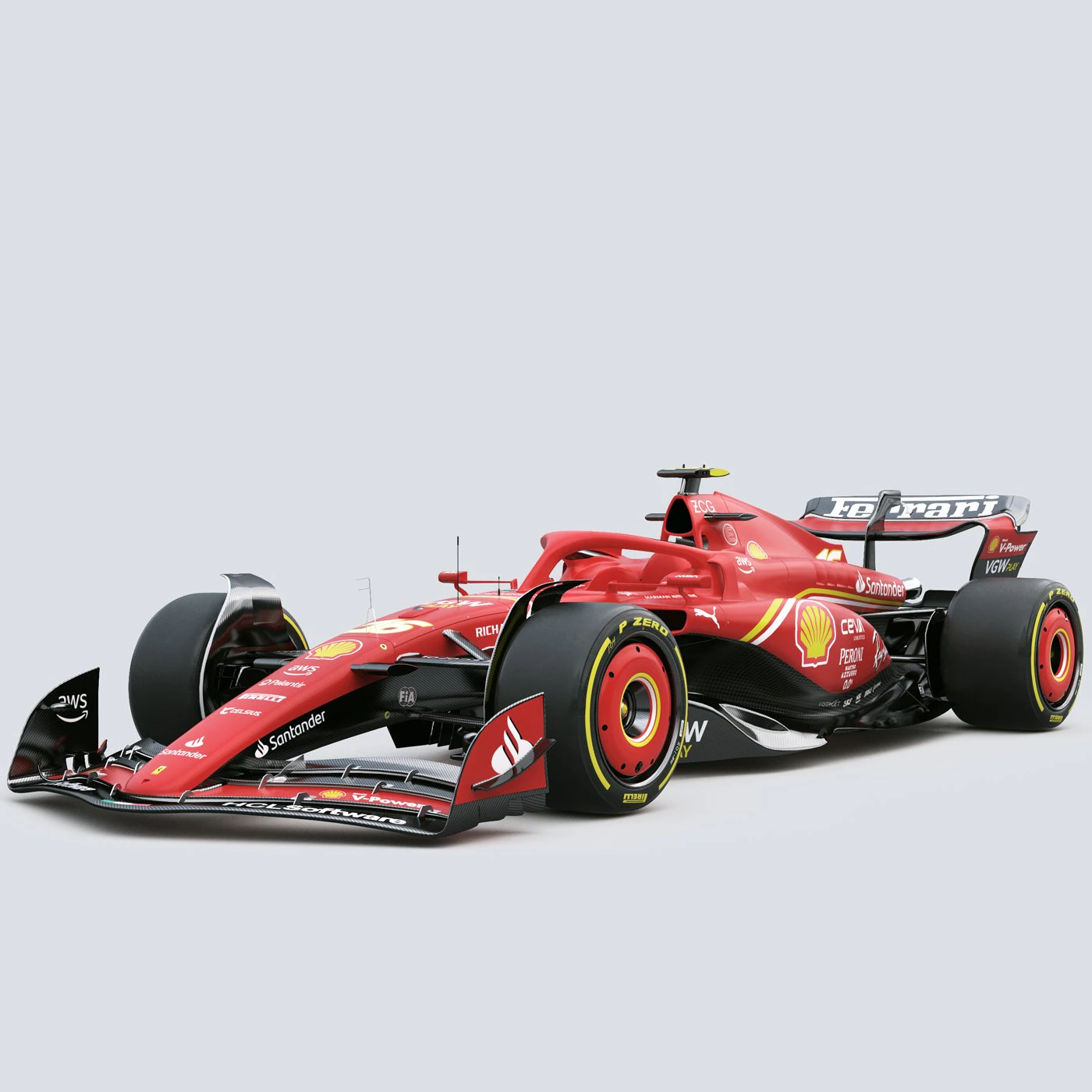 F1 Ferrari SF24 2024 3D Model .c4d .max .obj .3ds .fbx .stl .blend 