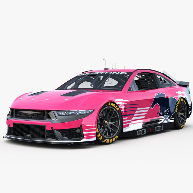 Nascar Mustang 2024 Template 3D Model .c4d .max .obj .3ds .fbx .stl .blend 