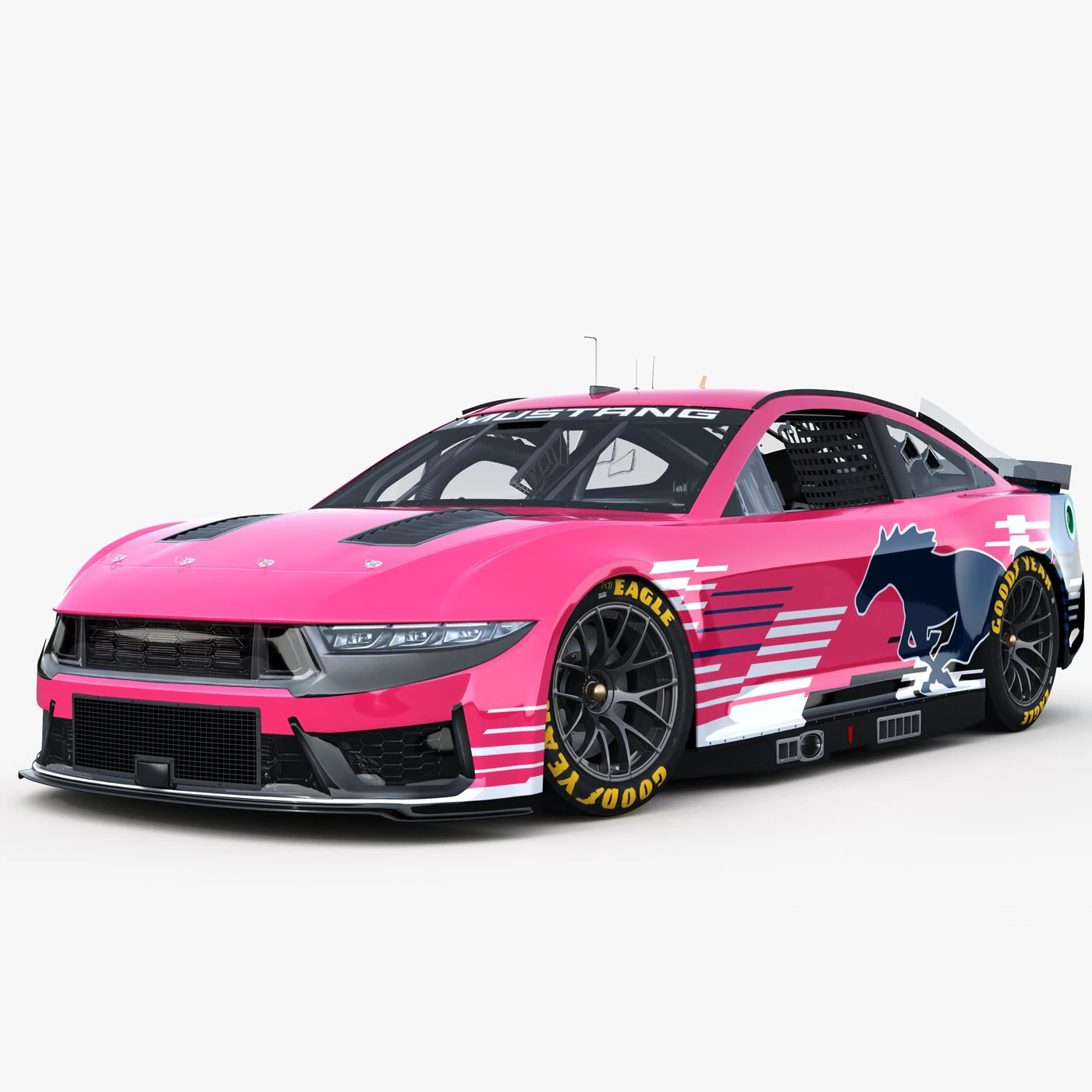 Nascar Mustang 2024 Template 3D Model .c4d .max .obj .3ds .fbx .stl .blend