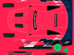 Nascar Mustang 2024 Template 3D Model