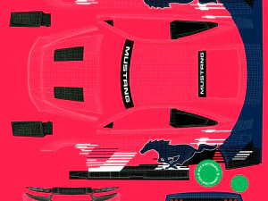 Nascar Mustang 2024 Template 3D Model