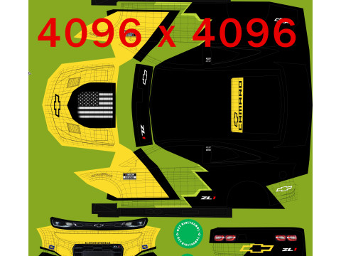Chevrolet Camaro Nascar NextGen 2024 Template 3D Model