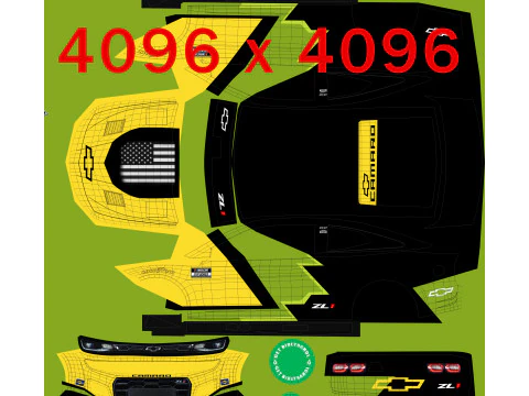 Chevrolet Camaro Nascar NextGen 2024 Template 3D Model