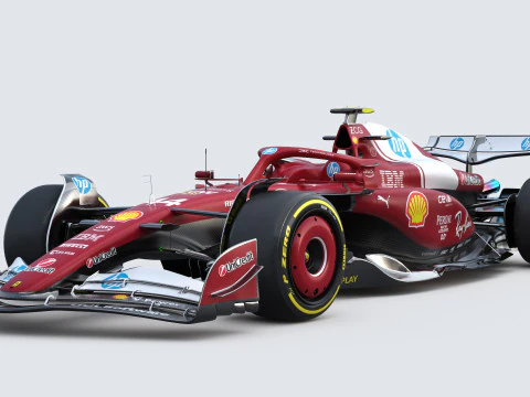F1 Ferrari SF25 saison 2025 Modèle 3D