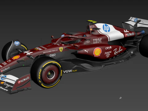 F1 Ferrari SF25 saison 2025 Modèle 3D
