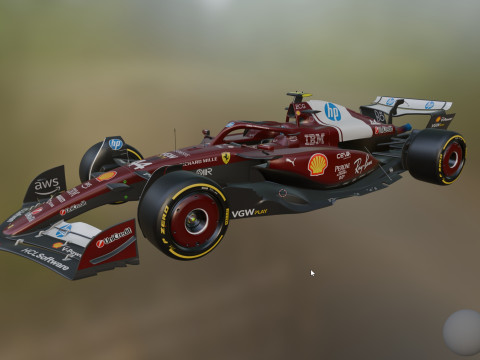 F1 Ferrari SF25 season 2025 3D Модель