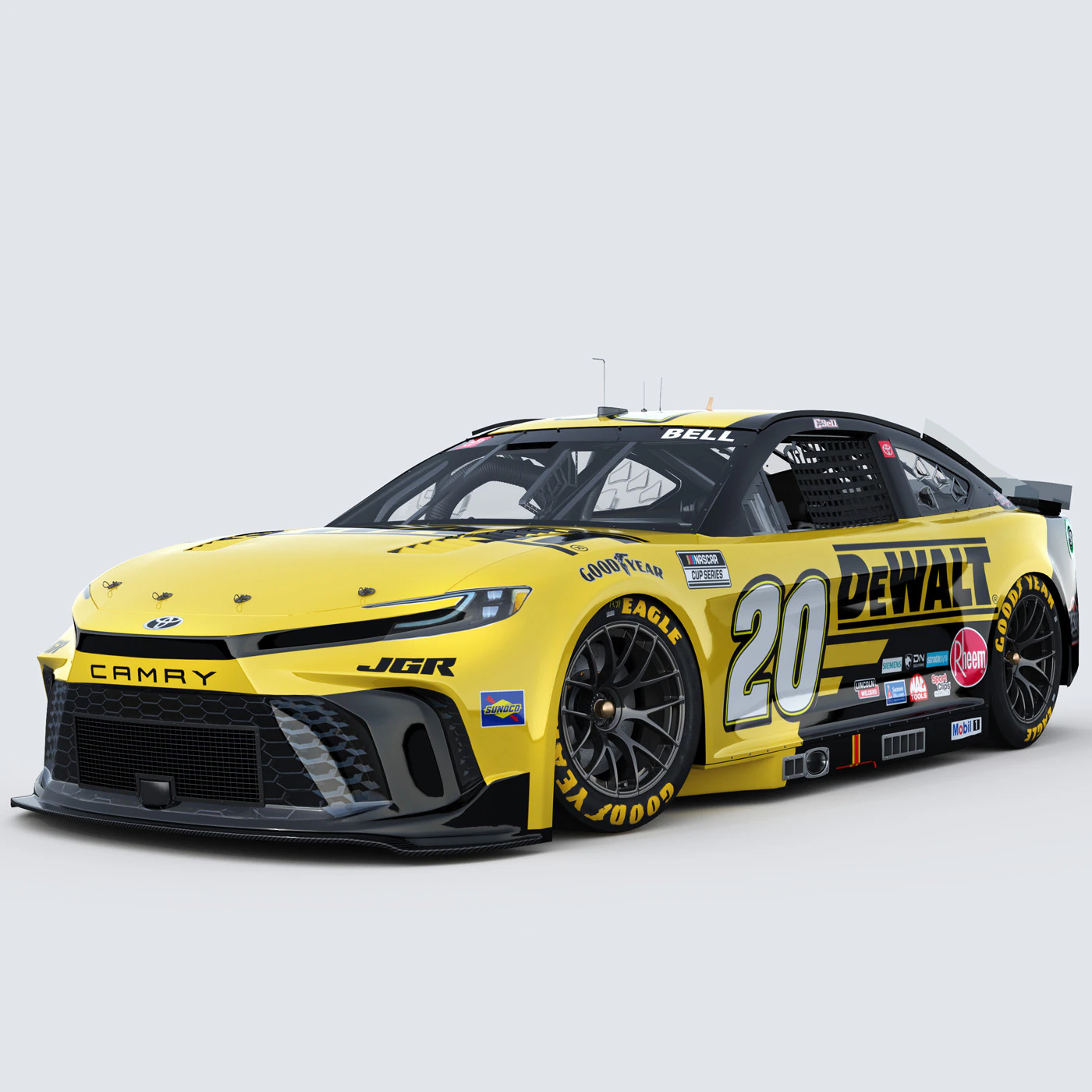 Nascar Camry 20 Christopher Bell 2025 3D Model .c4d .max .obj .3ds .fbx .stl .blend