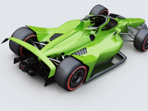 Indycar Oval version Template to livery 2025 Modello 3D