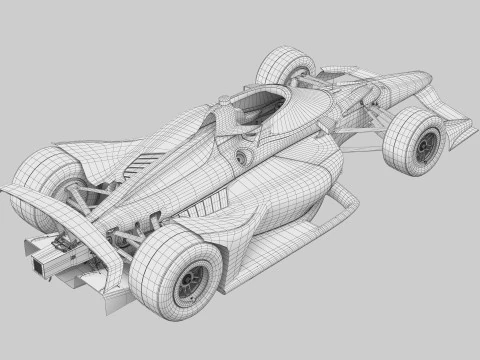 Indycar Oval version Template to livery 2025 3D Model