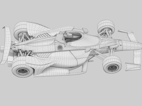 Indycar Oval version Template to livery 2025 Modello 3D