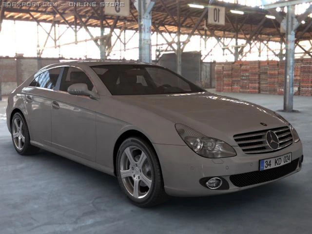 Mercedes CLS500 3D Model .c4d .max .obj .3ds .fbx .stl .blend 