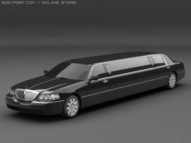 lincoln limusine 3D Model .c4d .max .obj .3ds .fbx .stl .blend 