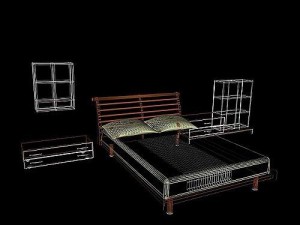 bed letto panchetta Modello 3D