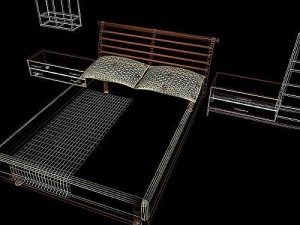bed letto panchetta Modello 3D