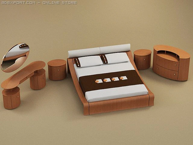 amaca bedroom set 3D Model .c4d .max .obj .3ds .fbx .stl .blend 