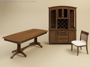 dining room furniture set md1 Model 3D