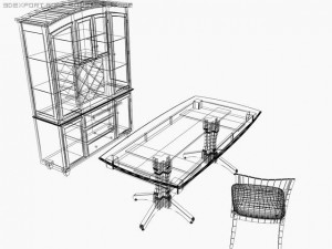 dining room furniture set md1 Model 3D