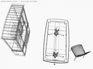 dining room furniture set md1 Model 3D