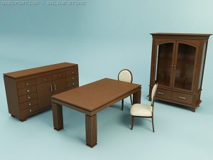 md2 dinning set Modèle 3D
