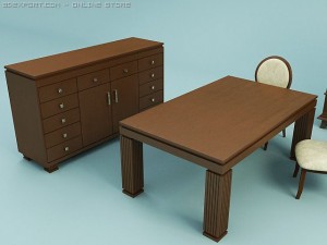 md2 dinning set 3D मॉडल