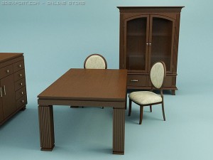 md2 dinning set 3D मॉडल