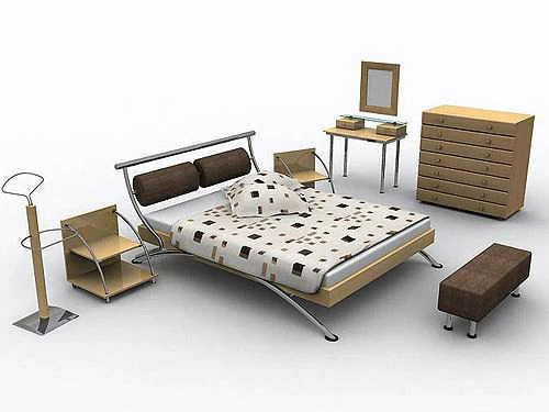 bedroom set assisi 3D Model .c4d .max .obj .3ds .fbx .stl .blend