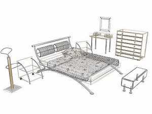 bedroom set assisi 3D 모델