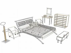 bedroom set assisi 3D Model