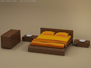 flo bedroom set 3D Модель