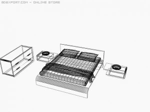 flo bedroom set 3D Model