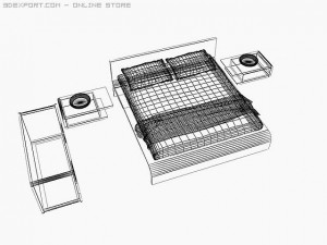 flo bedroom set 3Dモデル