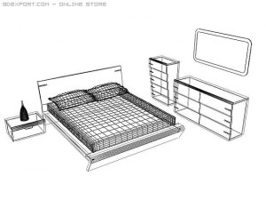 oreon bedroom set 3D Model