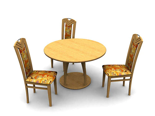 dining set 3D Model .c4d .max .obj .3ds .fbx .stl .blend 