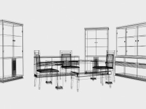 dining room set sttropez 3D Model