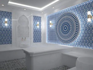 hamam turco branco Modelo 3D
